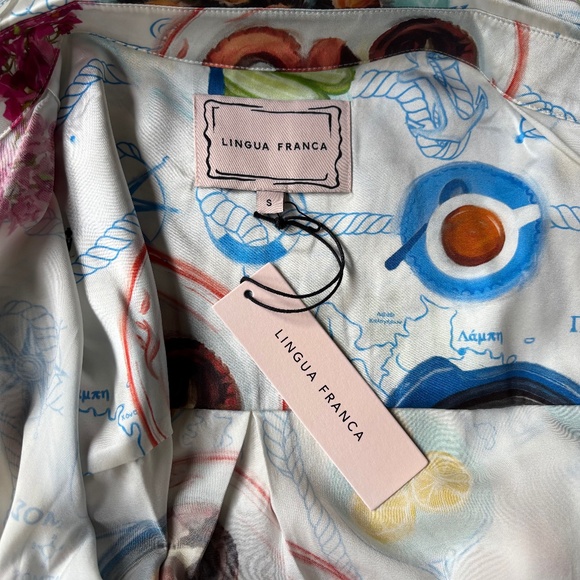 Lingua Franca  Lampi Graphic Silk Shirt - Picture 9 of 11